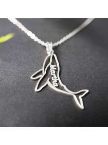 Aanpasbare walvisnaamketting, roestvrijstalen oceaandier-tagketting, gepersonaliseerde beweegbare hangerketting, dagelijkse accessoire, damesmode sieraden