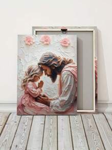 1pc Christian Art - Jesus And Child Prayer Wall Art - Religious Bible Painting Canvas Print - Jesus With Girl Educational Poster - Christian Home Wall Decor - Unframed - For Religious Homes & Churches - Perfect Gift For Christians & Religious Individuals