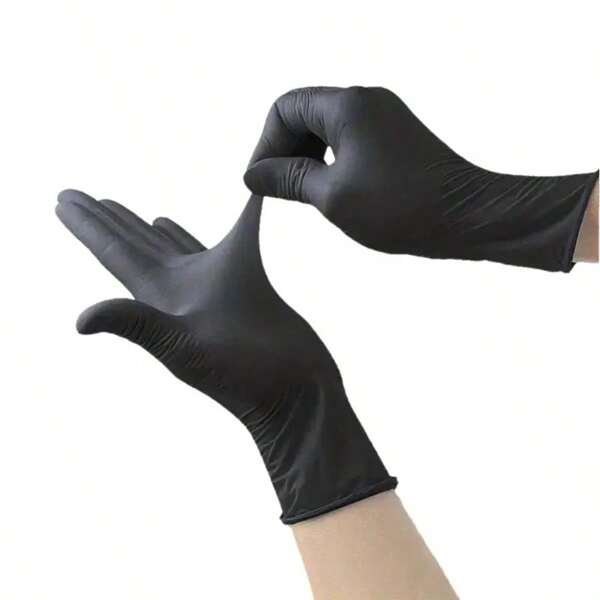 20/60/100 Stück Wegwerf-Reinigungshandschuhe in Schwarz, Einweg-PVC-Handschuhe für Küche, Bad, Wohnzimmer, Schlafzimmer