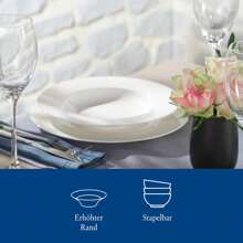 – Villeroy & Boch Group – Basis WeißGeschirrset 12 Teile Weiß, Teller, Geschirrset, Abendessen für 6 Personen, Premium Porzellan YEH3 - Tischservice - Übersicht 5