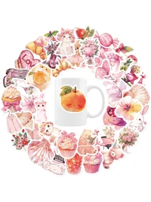 50 Pcs Cartoon Cute Pink Girl Heart Decoration Graffiti Stickers, Personalized Vinyl Waterproof Stickers, Decorating Laptops, Suitcases, Computers, Phone Cases, Diaries, Personalized Scrapbooks, Cute And Fun Gifts For Girls