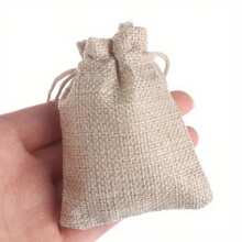 1/10pcs Natural Linen Jute Drawstring Bags | Rustic Beige Fabric Pouches For Jewelry & Party Favors | Storage Sacks With Tied Closure, For Mother's Day, Bridesmaid Gifts, Graduation Gifts, Birthday Gifts, Wedding Gifts,Birthday,Bride,Wedding