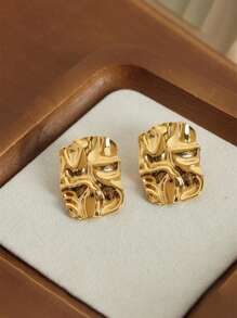 1 Pair Geometric Punk Style Earrings For Women, Daily Wear Jewelry Accessories