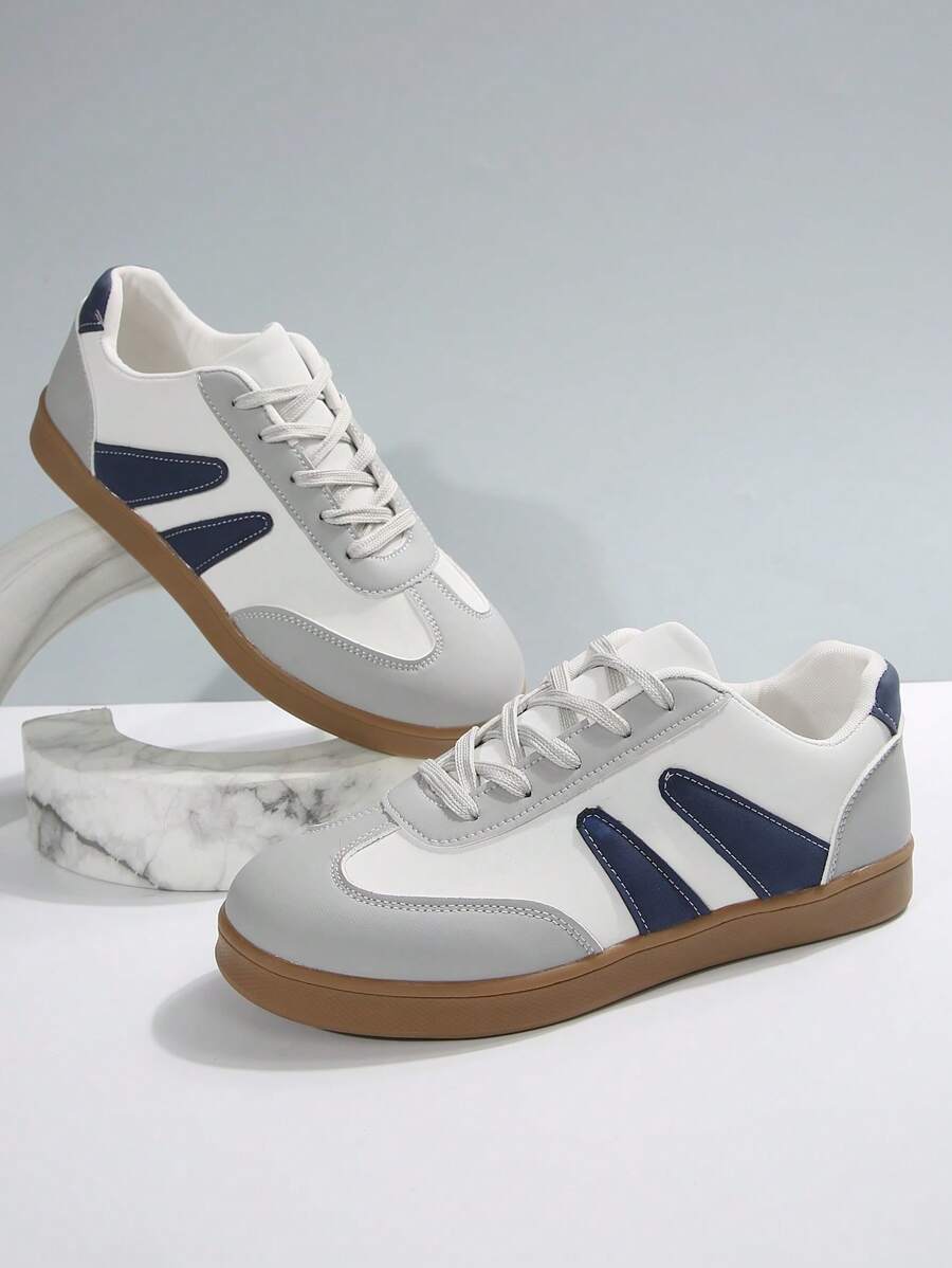 1 Pair Of New And Unique Female Youth Sports Shoes, Comfortable Lined With Non-Slip Shock-Absorbing Rubber Soles, Campus Sneakers, Fashionable Youth, Suitable For Daily Commuting, Outdoor Sports - Grey - View 1