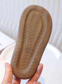 1 Pair Girl's 2025 New Arrival Flat Slippers, Bowknot Design, Fashion, Rubber Sole, Versatile Slide Sandals