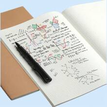 1 68 页复古牛皮纸笔记本、网络格式练习本、水平线抄写本、空白书写本、草稿本、素描本、日记本 - 棕色 - 查看 6