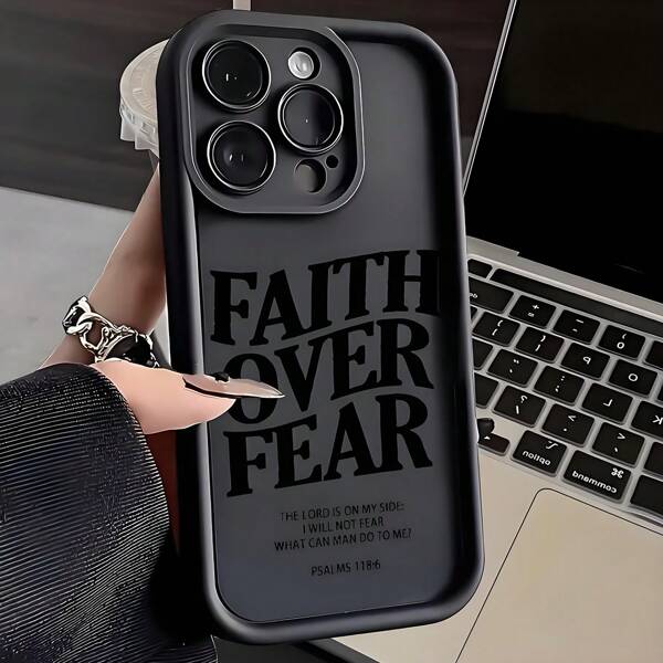 1pc Minimalist Letter Slogan Shockproof Phone Case, Thick Anti-Slip Protective Cover Compatible With IPhone, Honor, Redmi, Waterproof Anti-Fall Scratch Resistant