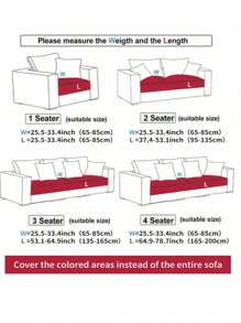1 件简约现代条纹沙发套，弹力全包沙发套，适合所有季节 - 綠色 - 查看 2