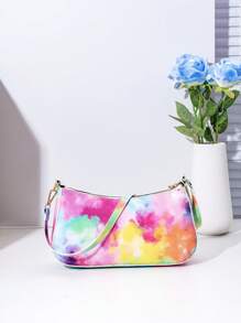 1 件彩色单肩包，随机镜面印花女士腋下钱包