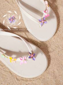 Eva 女士平底人字拖，时尚轻便舒适，白色，户外人字拖凉鞋，防滑，适合夏季、海滩、旅行和休闲穿着。