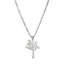 dollrinboy 1 件黑银金色不锈钢生命之树吊坠项链，适合男士和女士 - tree - 查看 10