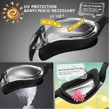 Swimming Goggles,Swimming Goggles No Leakage Anti-Fog Adult Men Women - Black - View 5