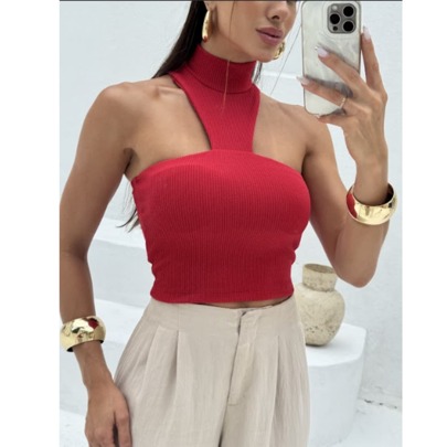 Blusa Feminina Gola Alta Casual