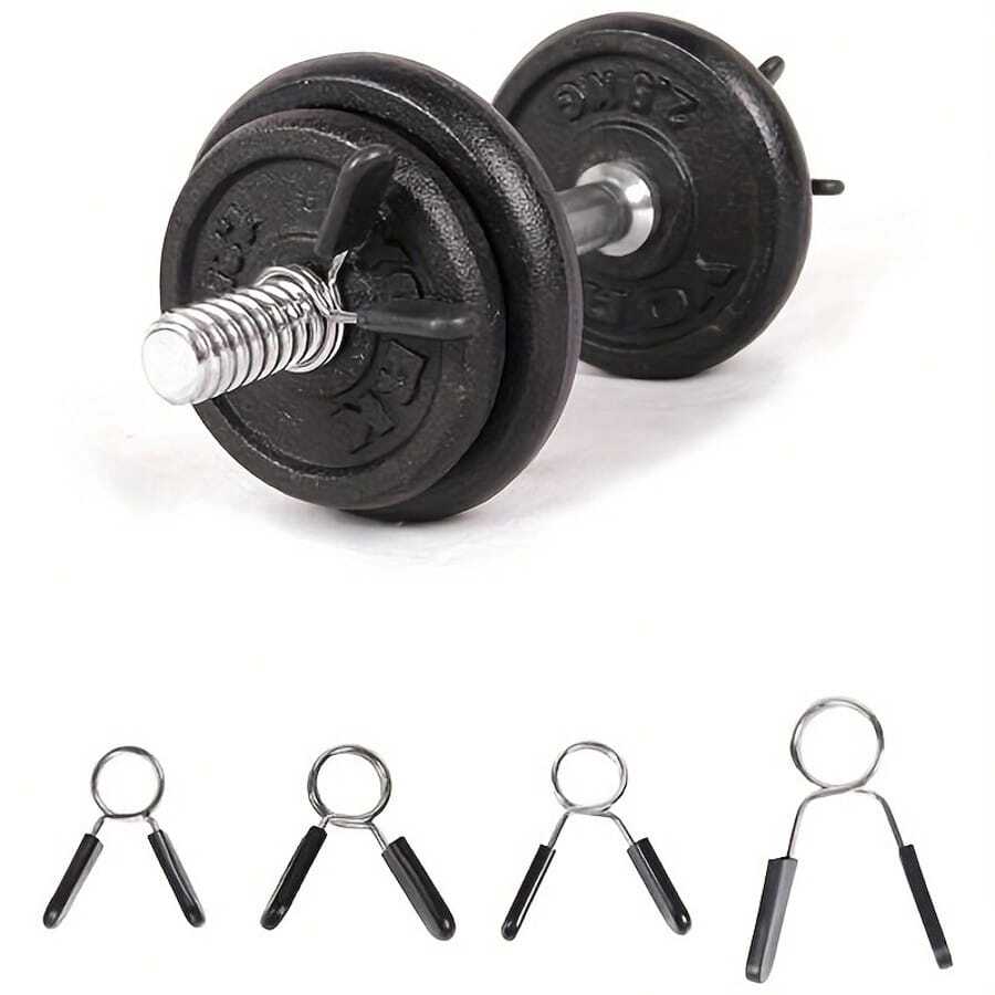 2pcs Barbell Spring Collar Clips, Suitable For Gym Home Fitness, Weightlifting - Multicolor - View 1