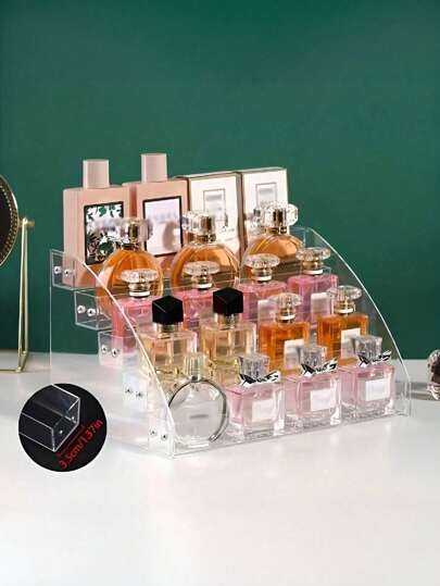 亚克力化妆品收纳架，多层化妆品整理架，可收纳眼影、口红、香水、指甲油等，完美整理您的化妆品，让您的梳妆台整洁有序。透明亚克力材质，经久耐用，易于清洁，是居家、办公或任何空间的理想之选。送给女孩和妈妈的完美礼物。请注意：运输过程中可能会出现轻微划痕，但不影响产品的正常使用。