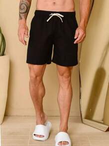 Men's Linen Bermuda Shorts Elegant Casual - 黑色 - 查看 5