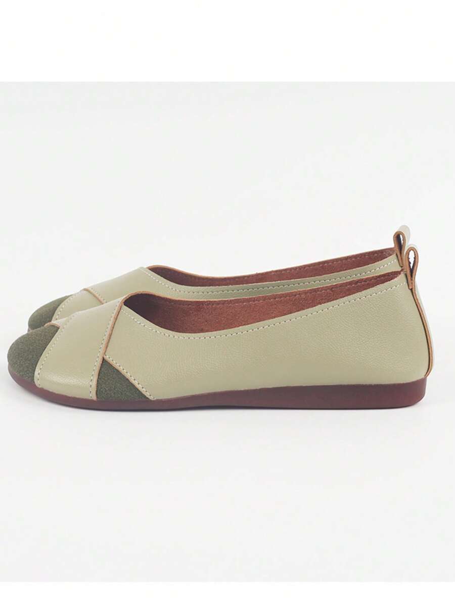 Casual Simple Comfortable Flat Anti-Slip Loafers, Spring/Summer - Green - View 1