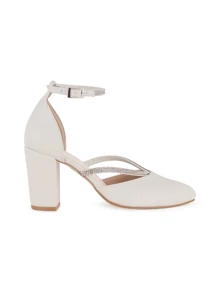 Gabriela's Zapatilla Mujer Tacon Ancho Punta Cerrada Moda Casual - Beis - Ver 2