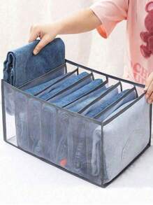 衣柜收纳盒衣服内衣裤抽屉式收纳箱大号7层橱柜可洗衣服隔断储物盒可折叠 - 彩色 - 查看 2