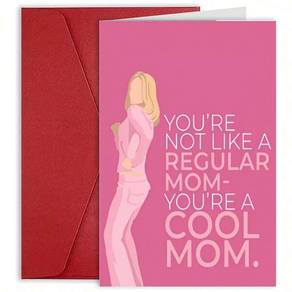 1 szt. Humorystyczna kartka okolicznościowa - "Cool Mom" ​​Przyjęcie z okazji Dnia Matki - Karta z okazji święta matki