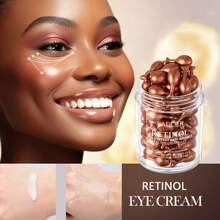 45 粒胶囊视黄醇和胶原蛋白注入眼霜 - 保湿和紧致，细纹和抗衰老保湿霜，含烟酰胺，有助于减少黑眼圈和浮肿，低过敏性，适合敏感肌肤类型 - 白色 - 查看 9