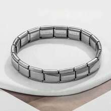 1 pieza Brazalete expandible desmontable de acero inoxidable con 18 articulaciones de moda, adecuado para hombres
