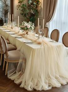 1 pieza Arco de boda romántico color champán con cortina de tul, de material de poliéster, cortina de boda color champán, fondo de boda liso, decoración para fiesta de cumpleaños, ceremonia de boda y recepción, adecuada para bodas y fiestas grandes, telones de fondo de boda, decoraciones para fiestas festivas, decoraciones del Día de San Valentín