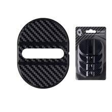 4pcs Car Door Lock Protector Covers, Carbon Fiber Car Door Handle Protectors, Scratch Guard Covers, Durable Synthetic Rubber, Oil-Rubbed Finish For Most Car Handles VW Nissan Chevrolet BMW Audi, Universal Car Door Accessory Protection Sleeve