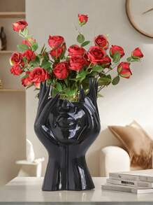 1 pezzo Vaso in ceramica con figura femminile in stile nordico, busto di donna, vaso bohémien femminista minimalista, decorazione moderna in stile nordico, adatto per decorazione di casa, soggiorno, ufficio, libreria, decorazione per la scuola, forniture scolastiche, vaso per fiori, vaso in vetro