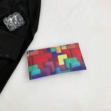 2025 New Fashion Contrast Color Patchwork Clutch Bag, Commute Stylish Casual Phone Envelope Purse For Women - Multicolor - View 9