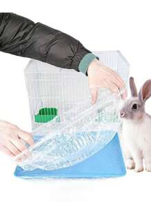 50pcs/Set Pet Tray Disposable PE Films Rabbit Litter Mat Cage Tray Cover Cage Chassis Film Cover Toilet Large Changing Pad