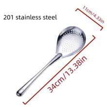 Stainless Steel Colander Spoon Large Size Fry Food Spoon Kitchen Household Ladle Oil Frying Mesh Spoon One-Piece Molding Large Ladle For Pasta