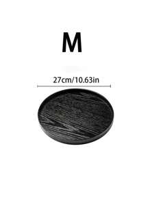 1 件/2 件/3 件圆形木质托盘，黑色 - 用于盛放食物、小吃、饮料、寿司、牛排、披萨、甜点、蛋糕、面包、早餐托盘、咖啡托盘、茶托盘、熟食店、厨房、圣诞礼物 - 黑色 - 查看 14