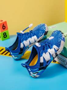 1 Pair Kids Boys Camouflage Aqua Shoes, Rubber Sole Non-Slip Mesh Upper, Adjustable Elastic Strap Easy On/Off, Lightweight Breathable, Suitable For Wading, Vacation, Outdoor Hiking - Multicolor - View 3