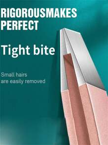 4件套不锈钢塑料涂层平口斜眉镊子套装，去黑头镊子，拔眉镊子，眉毛修剪美容化妆工具 - 彩色 - 查看 3