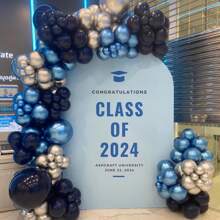 10/20/30/40/50 个金属蓝色气球 18/12/10/5 英寸,镀铬蓝色乳胶气球用于毕业洗礼派对生日派对装饰气球 - 金屬藍色 - 查看 6