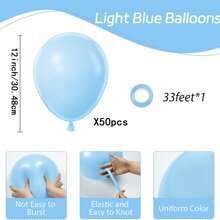 10/20/30/40/50pcs Light Blue Balloon18/12/10/5 Inches Light Blue High-Quality Latex Balloon Suitable For Graduation Parties, Bachelor Parties, Gender Revealing Weddings, Birthdays, Party Decorations