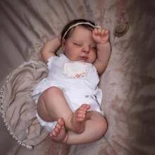 19-Inch Reborn Baby Dolls Girl Lifelike Baby Dolls Realistic Reborn Doll Girl Soft Body Eyes Closed Newborn Real Life Baby