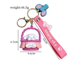 Sanrio 1pc Cute Sanrio Cartoon Plush Keychain, Kitty Cradle Style, Adorable & Refined Keychain, Bag Pendant Charm, Kuromi, My Melody Character Keychain