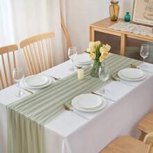 1pc 73"X300" Chiffon Table Runner, Light Blush Chiffon Table Cloth/Scarf, Transparent Weddings Table Linens With Silver Glitter, Suitable For Elegant Wedding, Rustic Bohemian Party, Bridal Shower, Baby Shower, Princess Party, Dessert Table, Bridal Banquet, And More - Multicolor - View 10