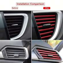 10pcs 7.87 Inches Fit For Car Air Conditioner Outlet, Decorative U-Shaped Molding, Car Styling Door Edge Corner Protector