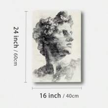 1 Pc, A Black And White Watercolor Painting Of An Ancient Greek Sculpt, Original, Canvas, Wall Art, Living Room Wall Decorations, Bedrooms, Bathrooms, Frame Poster Art Prints, Hanging Paintings, Home Decoration, Festivals. Home D 1