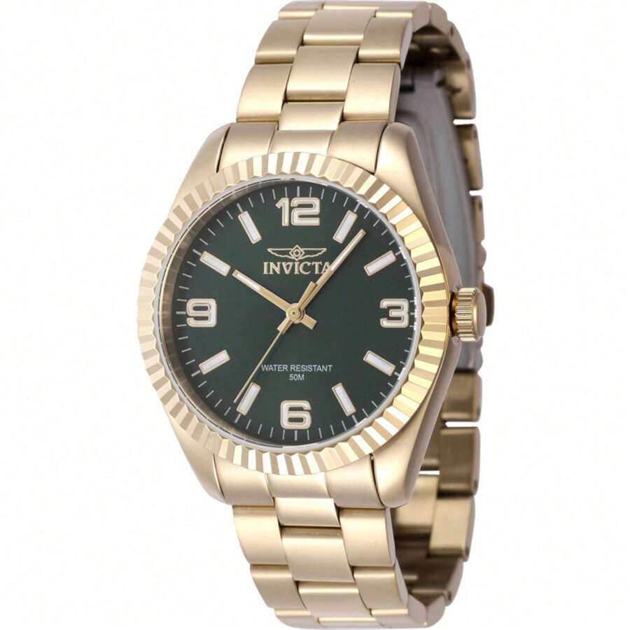 Invicta 47474 Women's Specialty Green Dial Yellow Gold Steel Watch