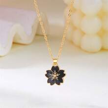 1 pieza Collar colgante con flor de varios pétalos, elegante y refrescante, adecuado para uso diario, fiestas, vacaciones, regalo para familia, esposa, amigos, cumpleaños, aniversario