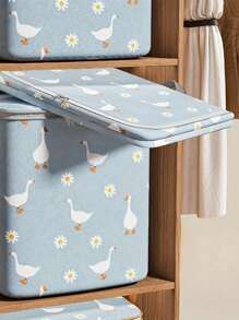 1 pezzo/2 pezzi Borsa portatile per contenere piumoni e coperte di grandi dimensioni, organizer pieghevole a forma di papera per vestiti, perfetto cestino per riporre piumoni, vestiti, giocattoli e altro, ideale per camera da letto, dormitorio, traslochi
