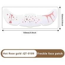 Tatuajes temporales de larga duración para rostro de mujer: labios, estrellas, lazos, parches de maquillaje, perfectos para San Valentín. - qt-0109 - Ver 2