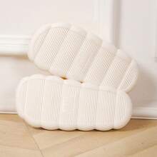 1 Pair Cute Solid Color Bow Cloth Lady House Slippers, Thick Anti-Slip Soft EVA Sole, Breathable Comfort Vamp, Suitable For All Seasons