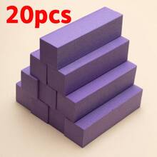 1 件/5 件/10 件/20 件，Maryton 指甲抛光块，中等/细砂 100/180 抛光抛光块，适用于丙烯酸指甲凝胶抛光指甲，专业修脚修指甲抛光套件 - 紫色 - 查看 9