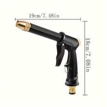 1pc Extra Long & Thick Black Spray Gun, Suitable For Car Washing, Garden Watering, Pet Bathing