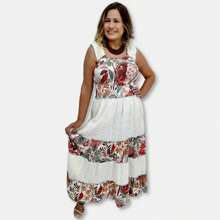 Vestido Longo Regata Indiano Viscose Estampado com Lesi Boho